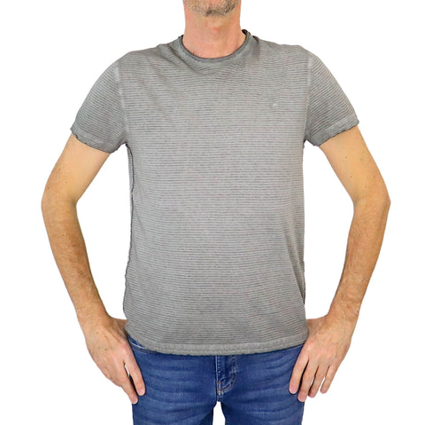SHOCKLY t-shirt uomo cotone TS STRIPE 8T6808 IRON GRIGIO estate 2024
