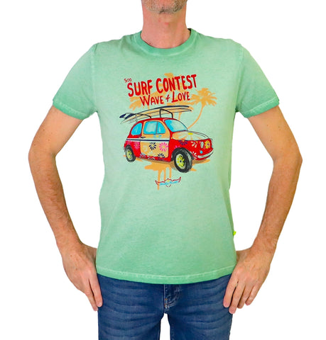 SHOCKLY t-shirt uomo cotone manica corta TS 500 8T1105 GREEN VERDE estate 2024