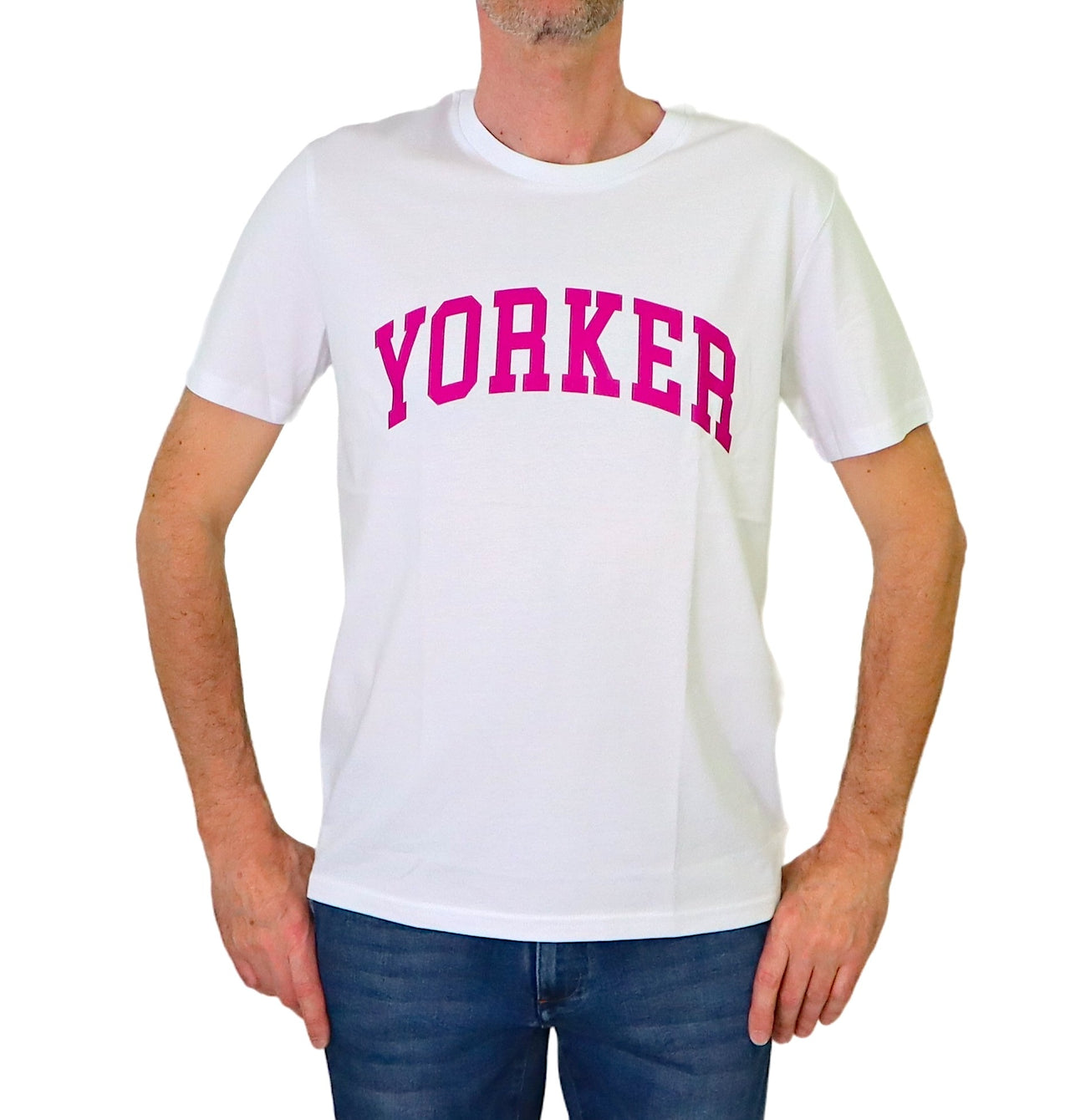 EQUIPE 55 t-shirt uomo cotone manica corta UTE 545 YORKER BIANCO estate 2024
