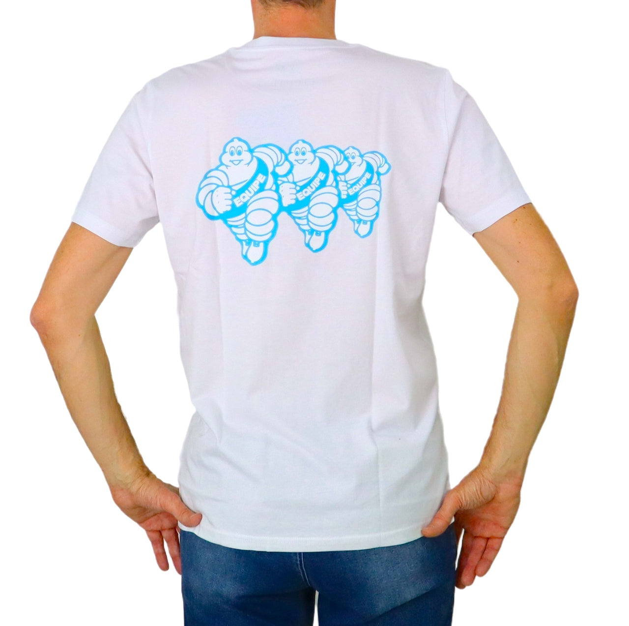 EQUIPE 55 t-shirt uomo cotone UTE 544 RUNNER BIANCO estate 2024