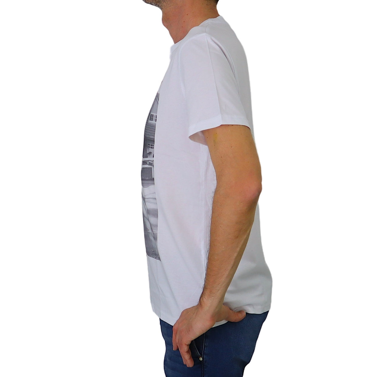 EQUIPE 55 t-shirt uomo cotone manica corta UTE 553 SITTER BIANCO estate 2024