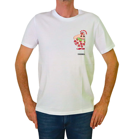 EQUIPE 55 t-shirt uomo cotone manica corta UTE 533 CASANOVA BIANCO estate 2024