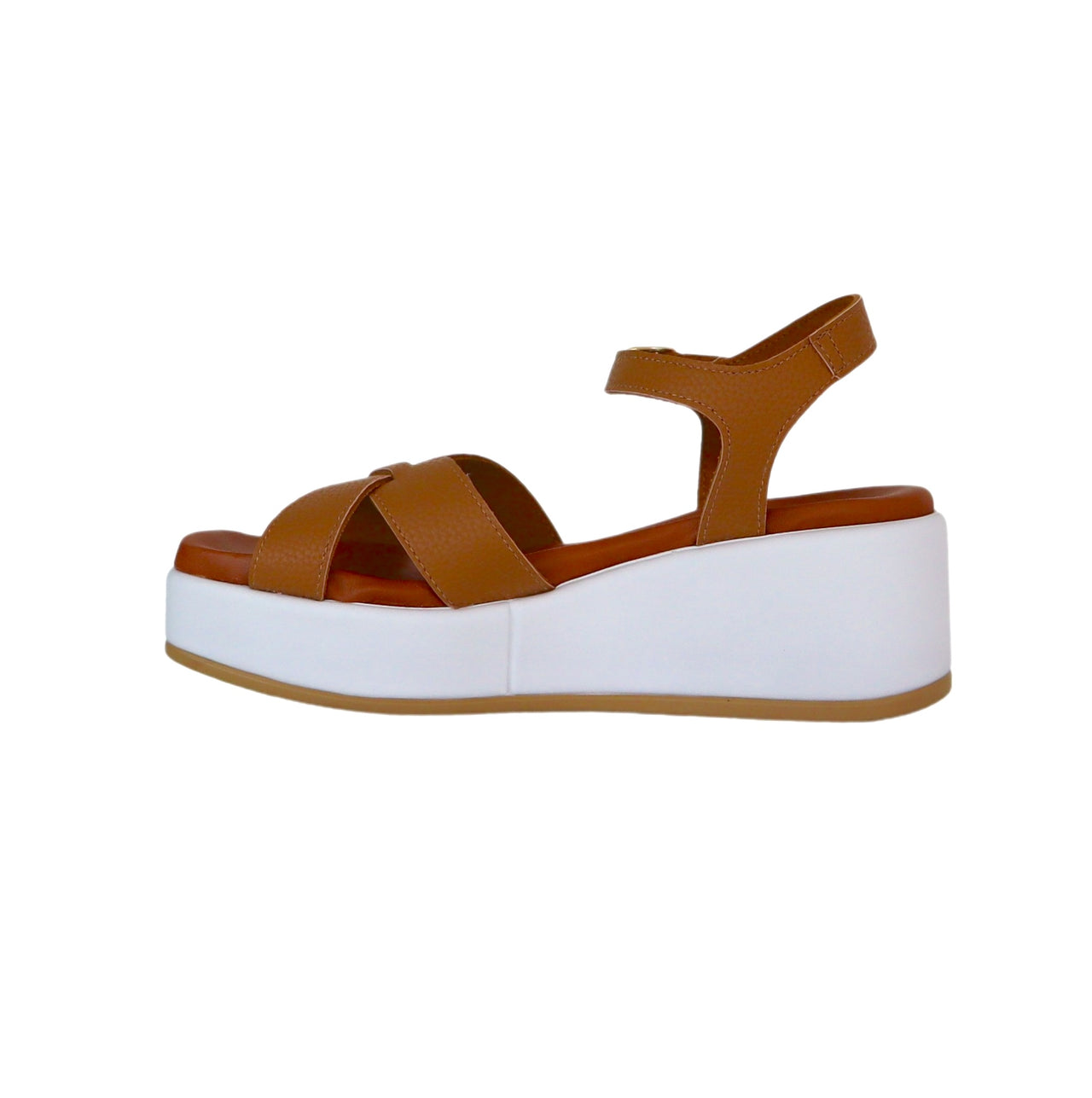 CAFèNOIR sandali donna pelle zeppa cm.6 C1HF8082 M007 CUOIO BIANCO estate 2024