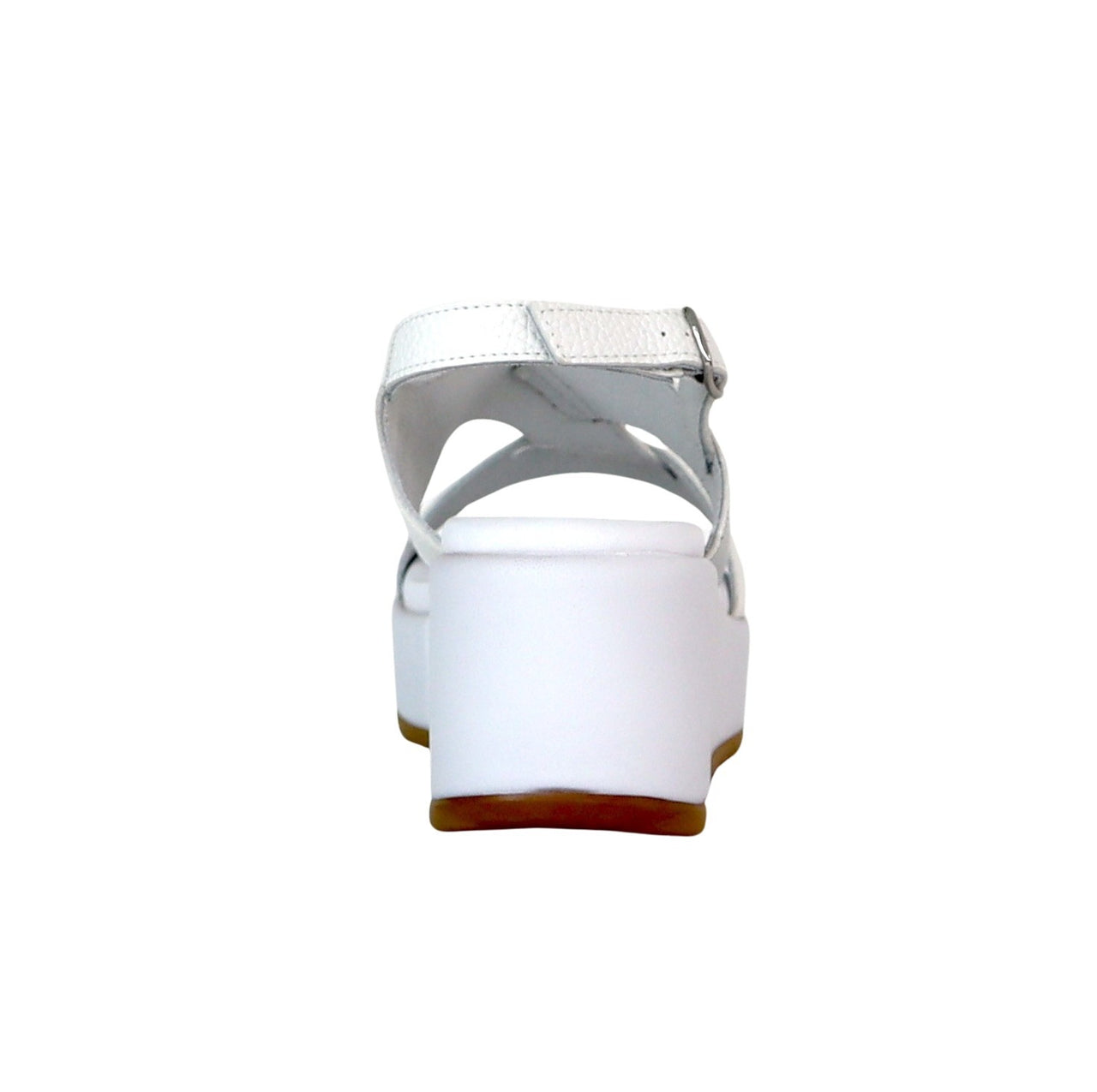 CAFèNOIR sandali donna pelle zeppa cm.6 C1HF8081 W001 BIANCO ARGENTO estate 2024