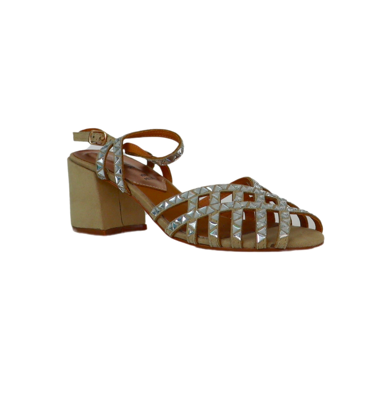 CAFèNOIR sandali donna tacco 6 microfibra strass C1LN9001 M005 TAUPE estate 2025