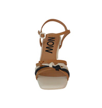 Thumbnail for MENBUR sandali donna ecopelle tacco largo 6 25478 0087 BEIGE NERO estate 2024