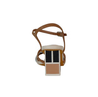 Thumbnail for MENBUR sandali donna ecopelle tacco largo 6 25478 0087 BEIGE NERO estate 2024