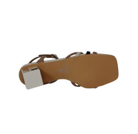 Thumbnail for MENBUR sandali donna ecopelle tacco largo 6 25478 0087 BEIGE NERO estate 2024