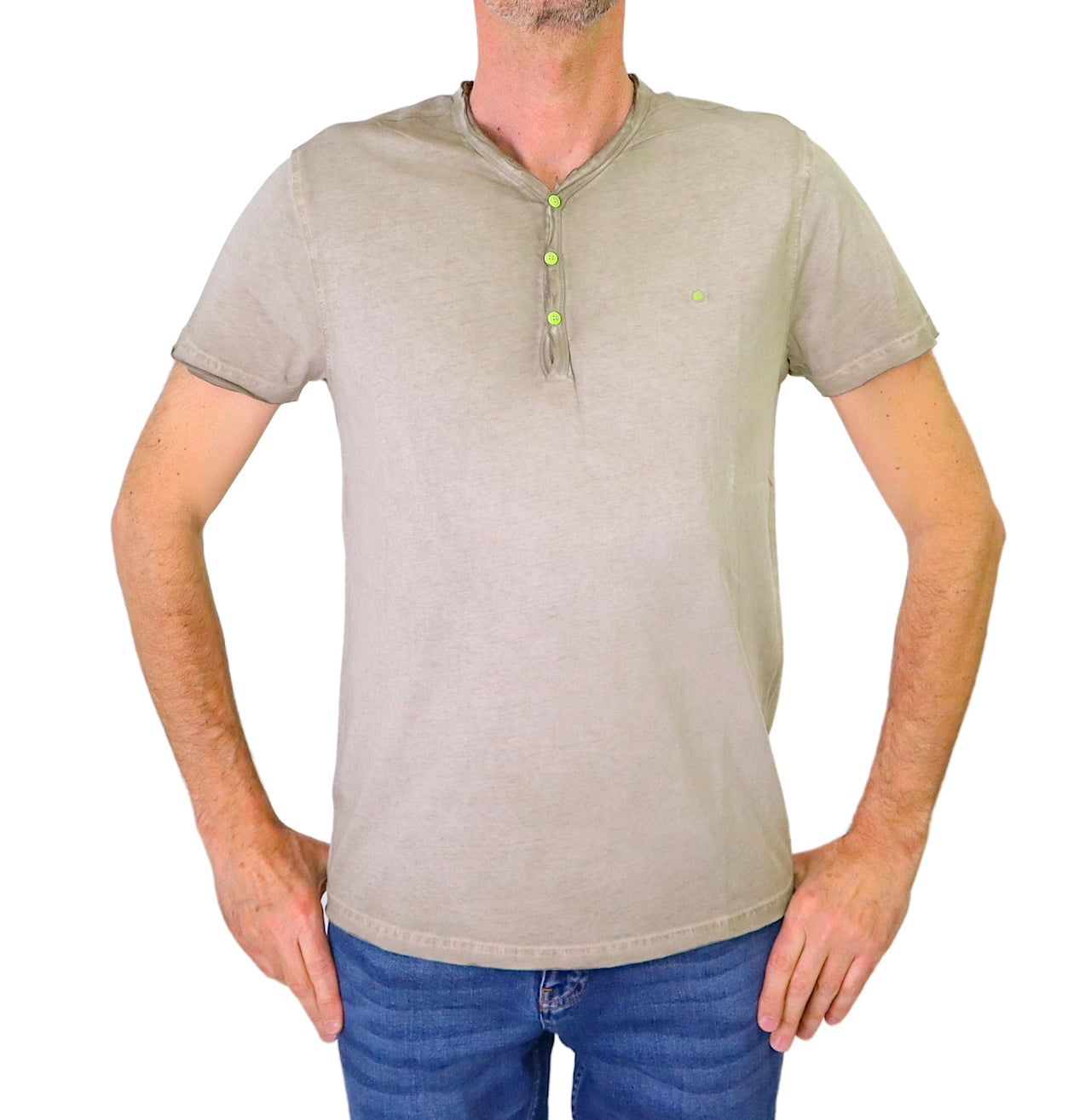 SHOCKLY t-shirt uomo cotone TS OLD SERAFINO 8T6318 BEIGE vintage estate 2024