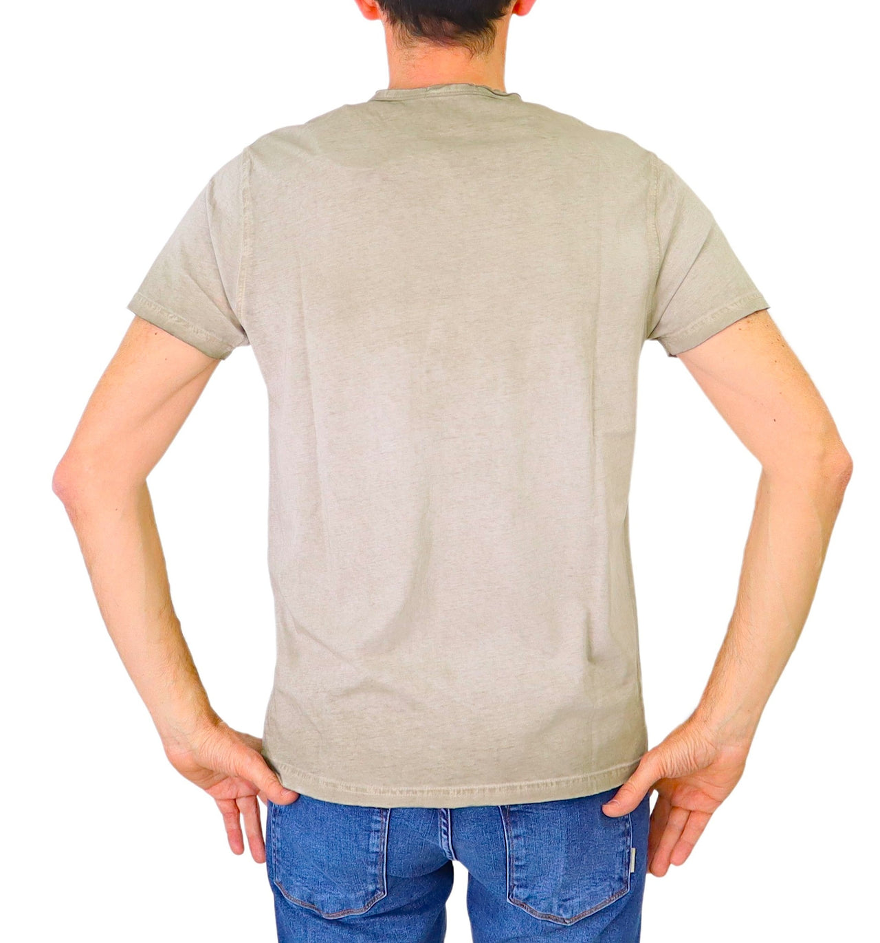 SHOCKLY t-shirt uomo cotone TS OLD SERAFINO 8T6318 BEIGE vintage estate 2024