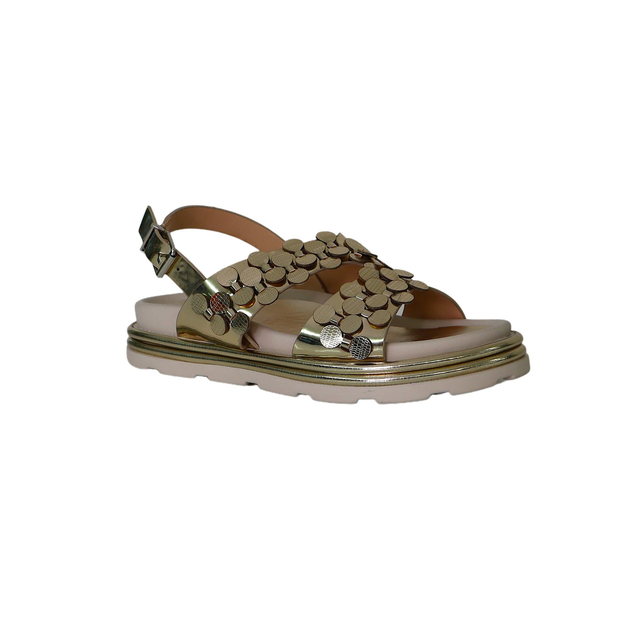 CAFèNOIR sandali donna bassi macro paillettes C1GF9008 L002 PLATINO estate 2024