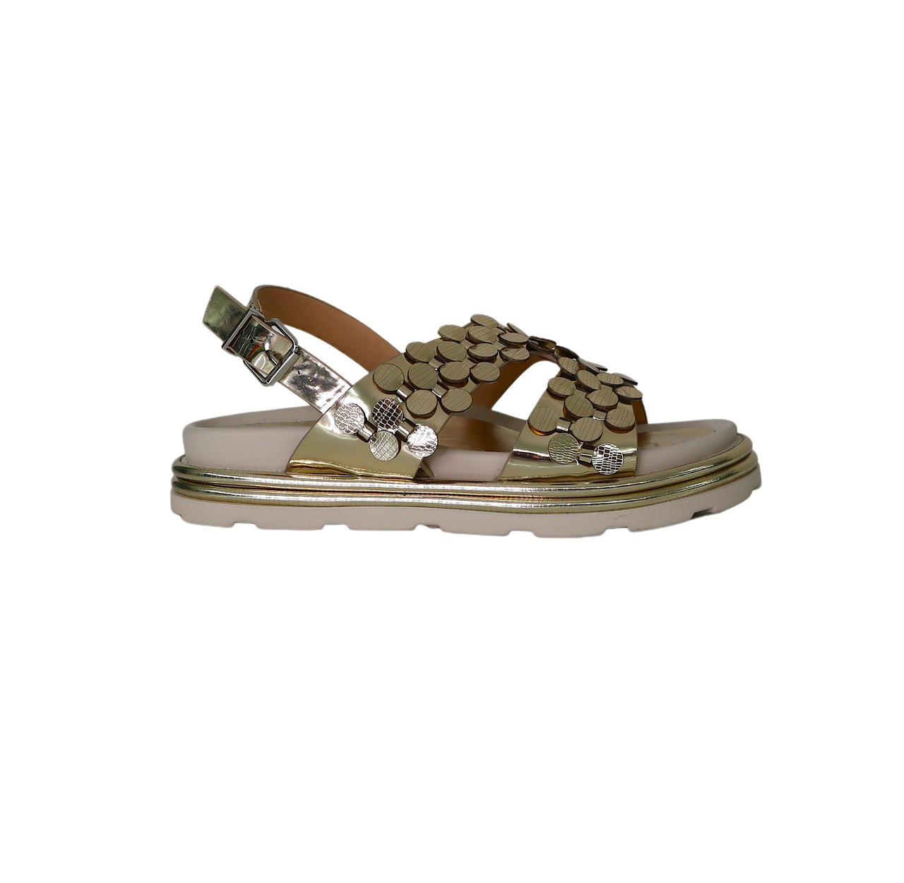 CAFèNOIR sandali donna bassi macro paillettes C1GF9008 L002 PLATINO estate 2024