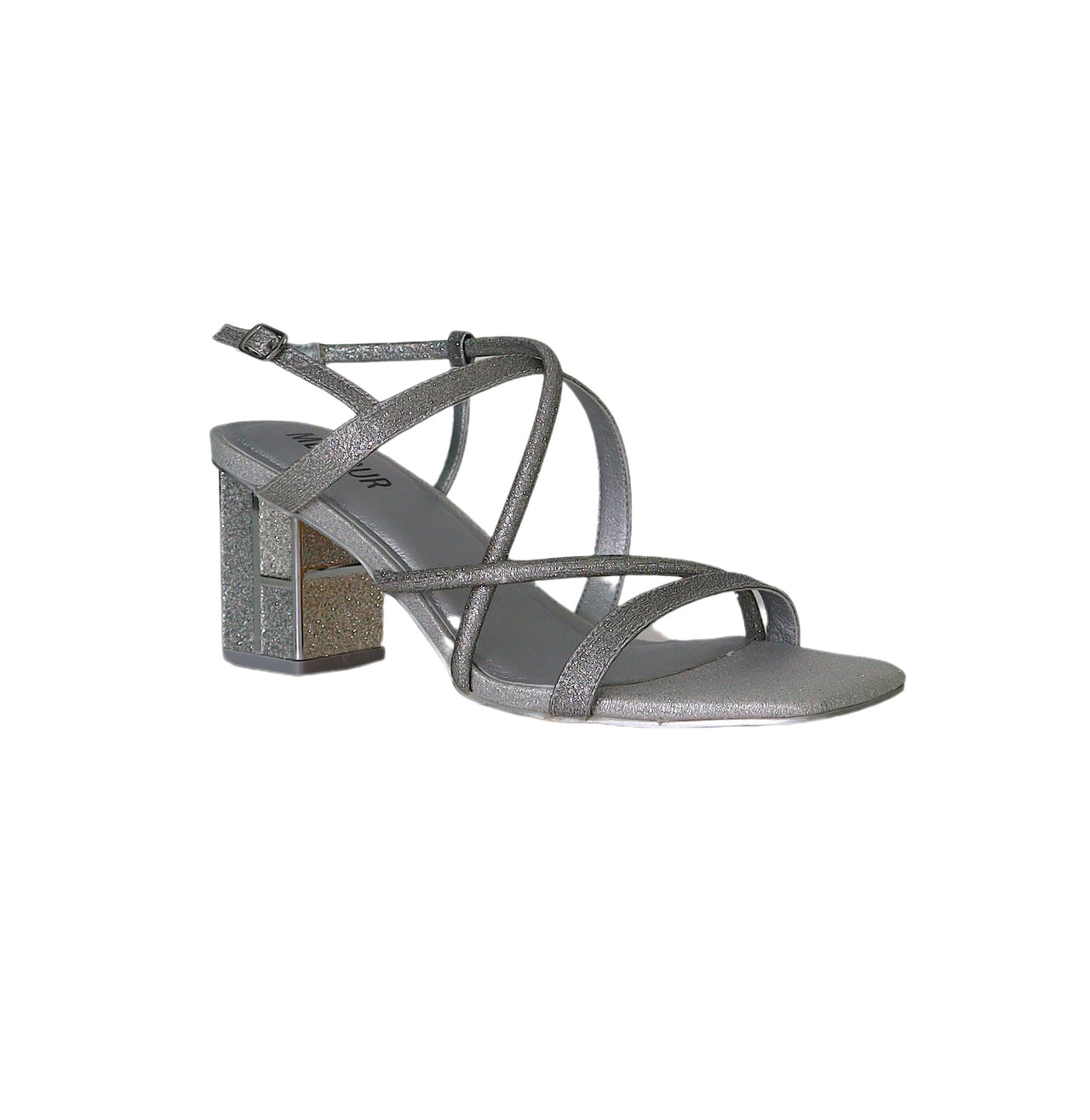 MENBUR sandali donna glitter tacco largo 6 24825 0009 ARGENTO estate 2024