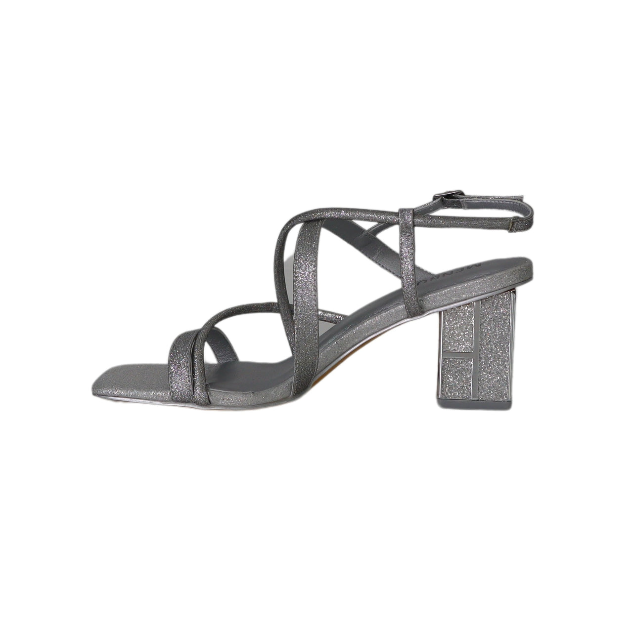 MENBUR sandali donna glitter tacco largo 6 24825 0009 ARGENTO estate 2024