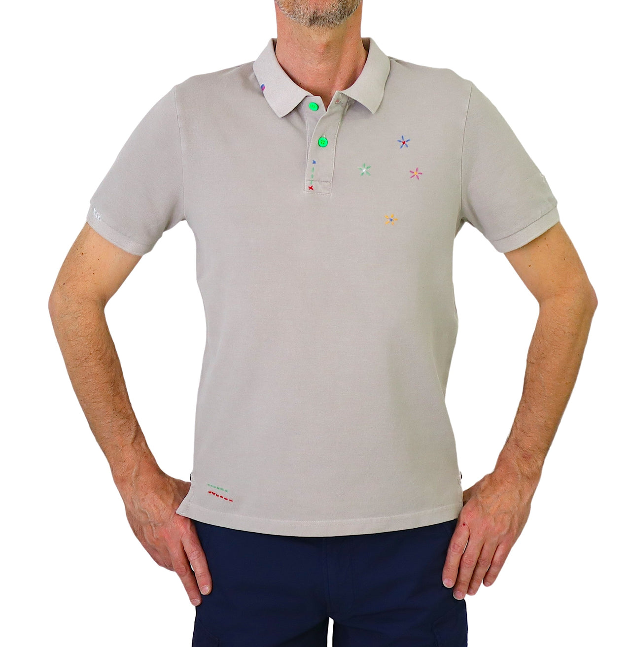 SHOCKLY polo uomo cotone POLO HAND SUN 8X5141 MOON BEIGE vintage estate 2024