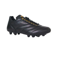 Thumbnail for RYAL scarpe calcio artigianali tacchetti fissi pelle MORIANI GOLD FG TECH NERO