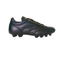 Thumbnail for RYAL scarpe calcio artigianali tacchetti fissi pelle MORIANI GOLD FG TECH NERO