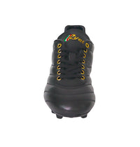 Thumbnail for RYAL scarpe calcio artigianali tacchetti fissi pelle MORIANI GOLD FG TECH NERO