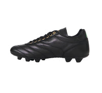 Thumbnail for RYAL scarpe calcio artigianali tacchetti fissi pelle MORIANI GOLD FG TECH NERO