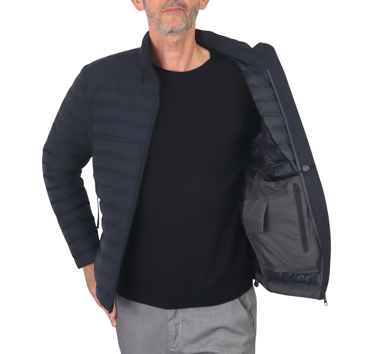 COLMAR giubbino uomo piuma leggero corto 1215 6YN UNDERSCORE 99 NERO estate 2025