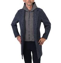 Thumbnail for DISTRETTO 12 giubbotto uomo cappotto cappuccio check AMOS CP1316 0372 BLU GRIGIO inverno 2024