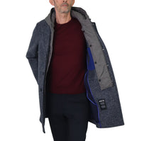 Thumbnail for DISTRETTO 12 giubbotto uomo cappotto cappuccio check AMOS CP1316 0372 BLU GRIGIO inverno 2024