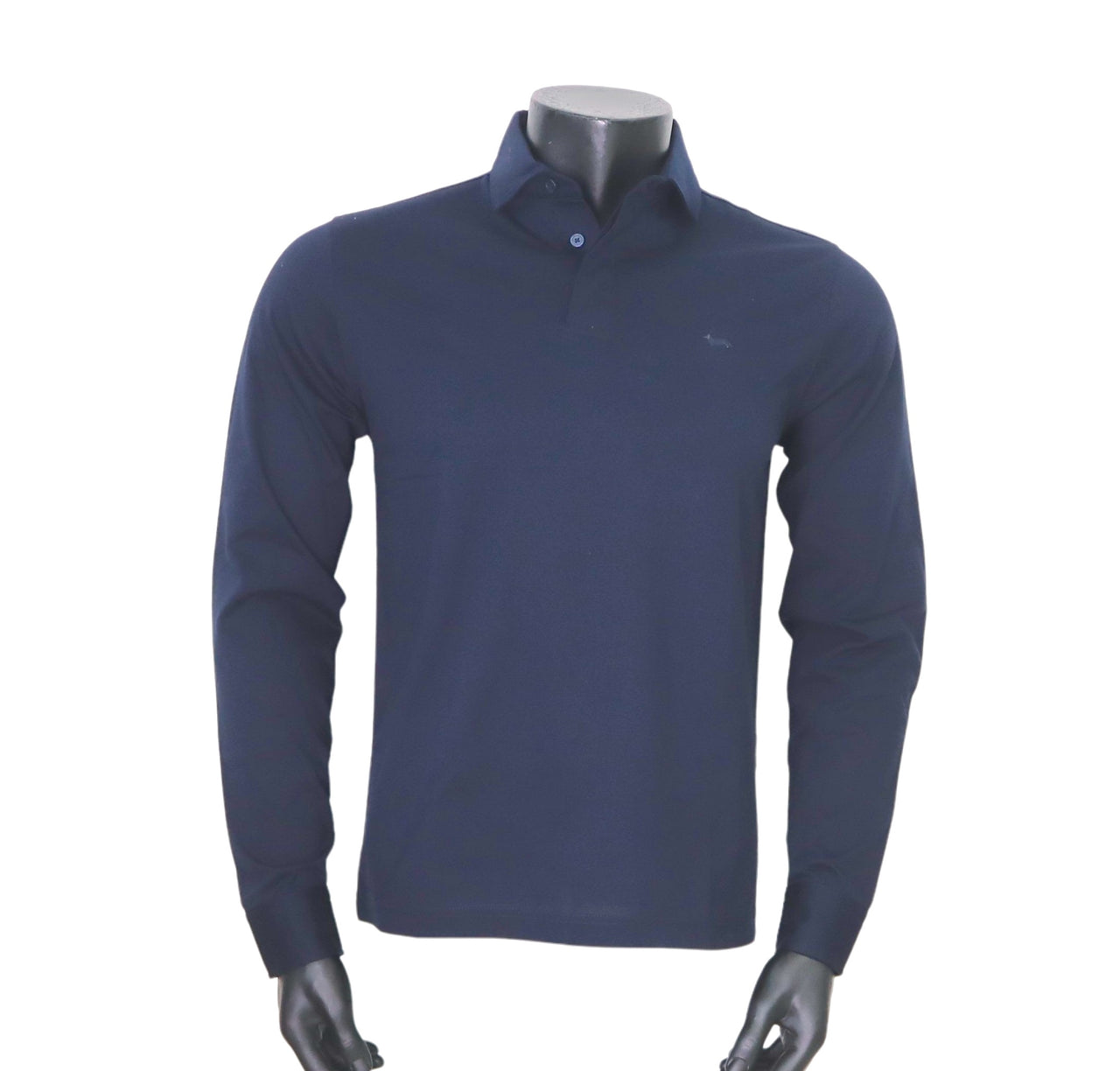 HARMONT&BLAINE polo uomo manica lunga cotone LRM409 021781 801 BLU estate 2025