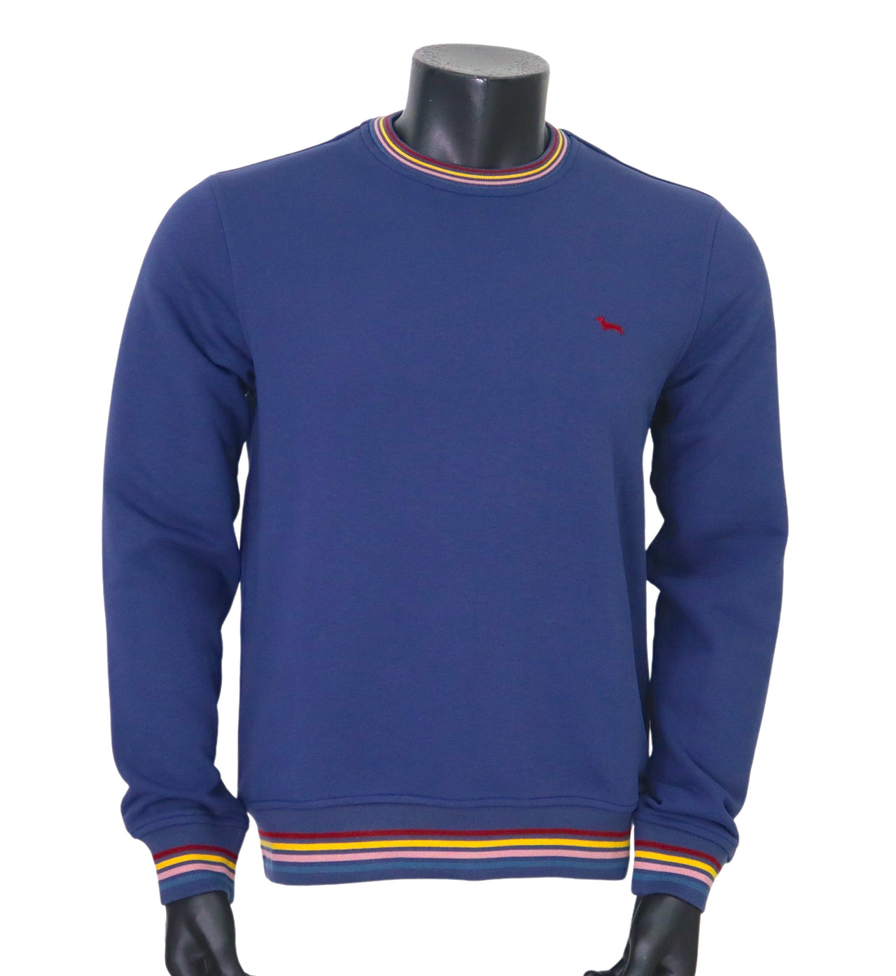 HARMONT&BLAINE felpa uomo scollo a giro cotone FRM182 021261 836 BLU inverno 2024