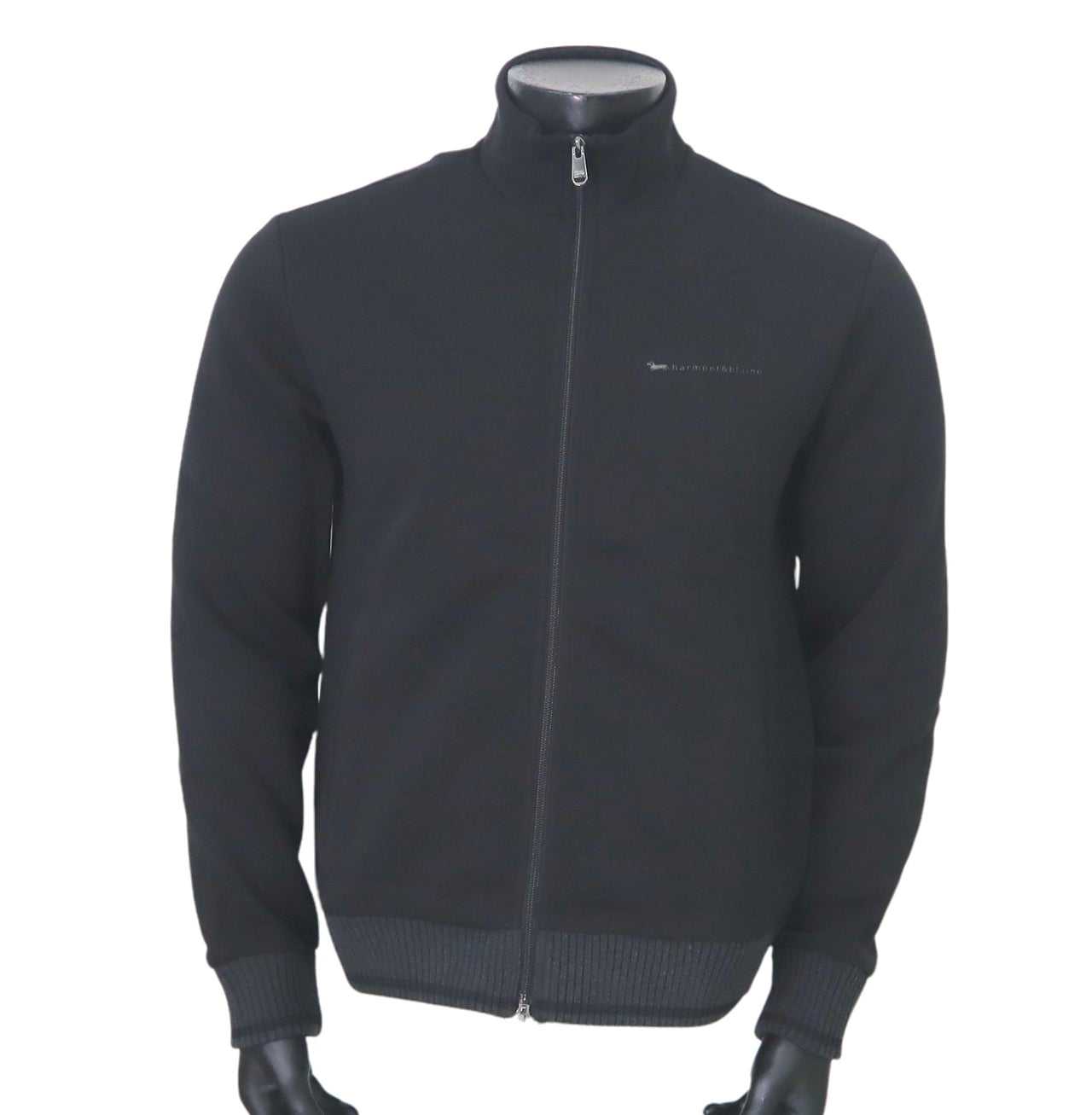 HARMONT&BLAINE felpa uomo full zip cotone pesante FRM183 021133 999 NERO inverno 2024