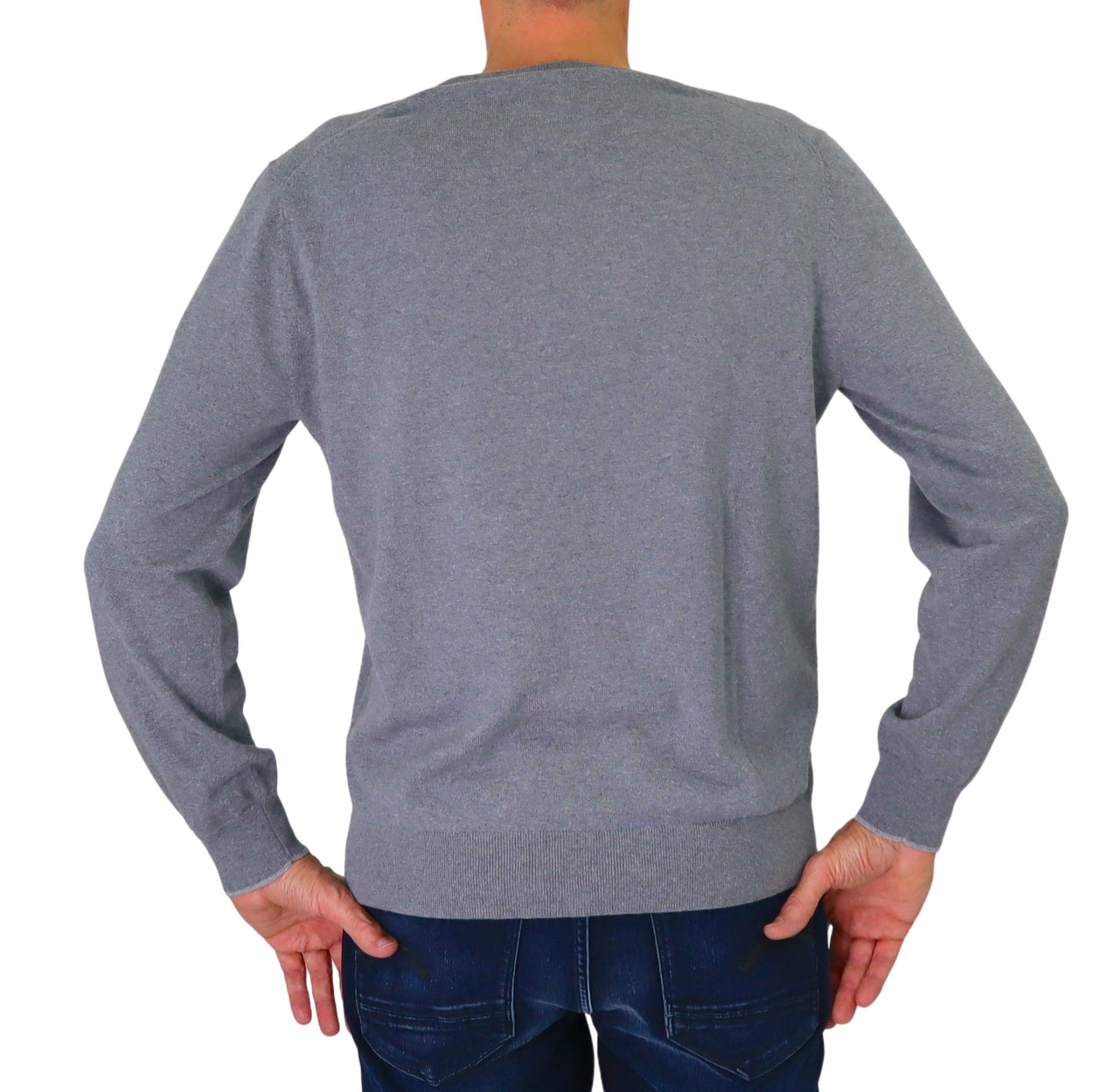 SHOCKLY maglione uomo scollo v cotone CASH V 9M6709 GRIGIO inverno 2024