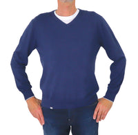 Thumbnail for SHOCKLY maglione uomo scollo v cotone CASH V 9M6722 BLU CHIARO inverno 2024