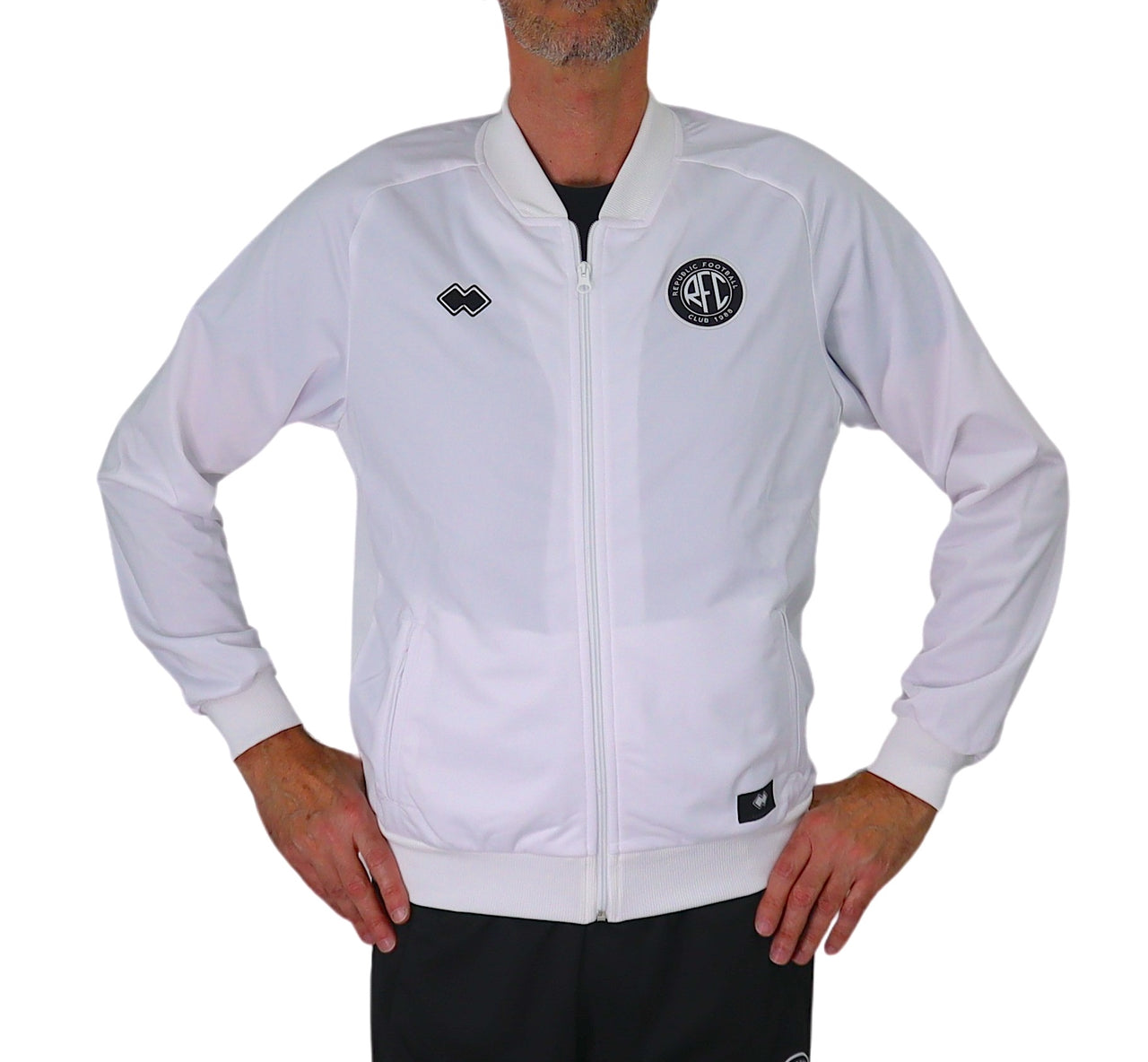 ERREA' REPUBLIC felpa uomo full zip poliestere SOCCER R30G0A0Z00010 BIANCO inverno 2024
