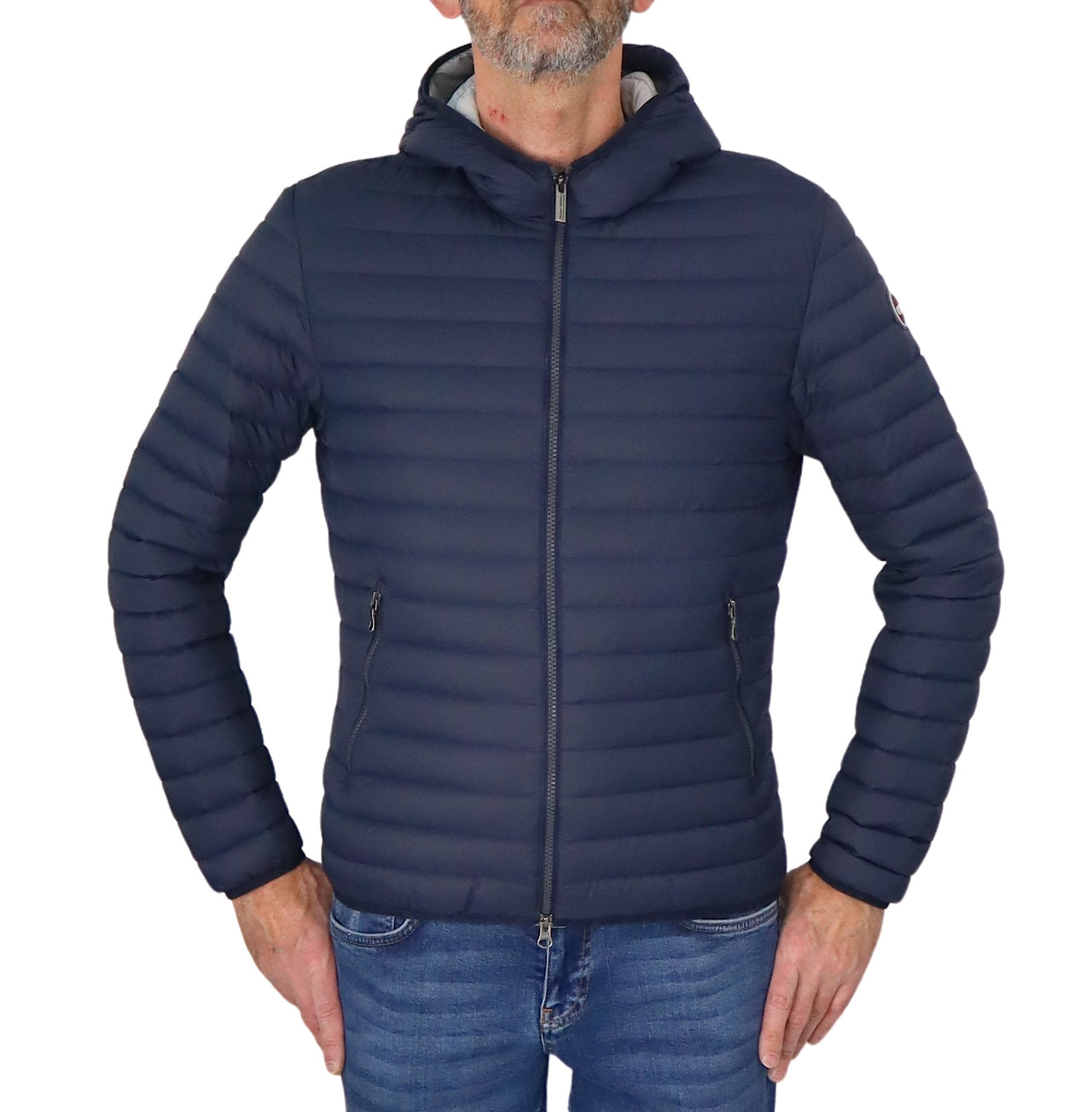 COLMAR giubbino uomo bomber cappuccio piuma leggero 1277R 8VX REPUNK 68 BLU estate 2025