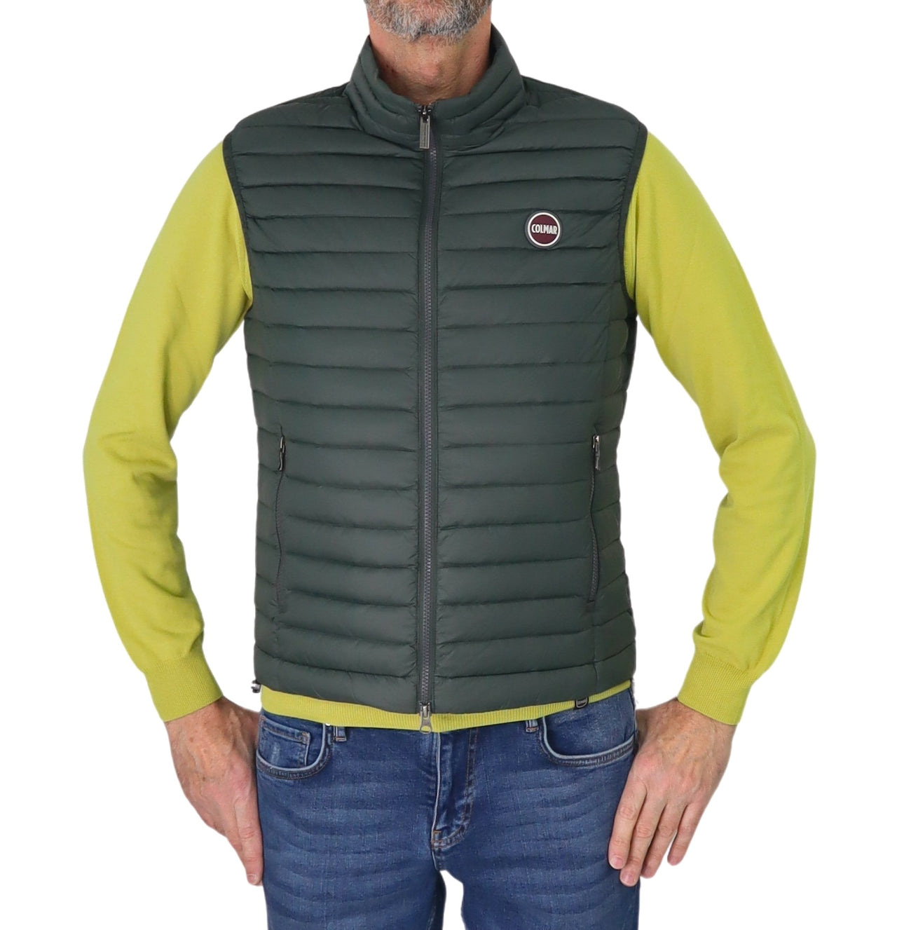 COLMAR gilet uomo smanicato piuma leggero 1278R 8VX REPUNK 382 VERDONE estate 2025