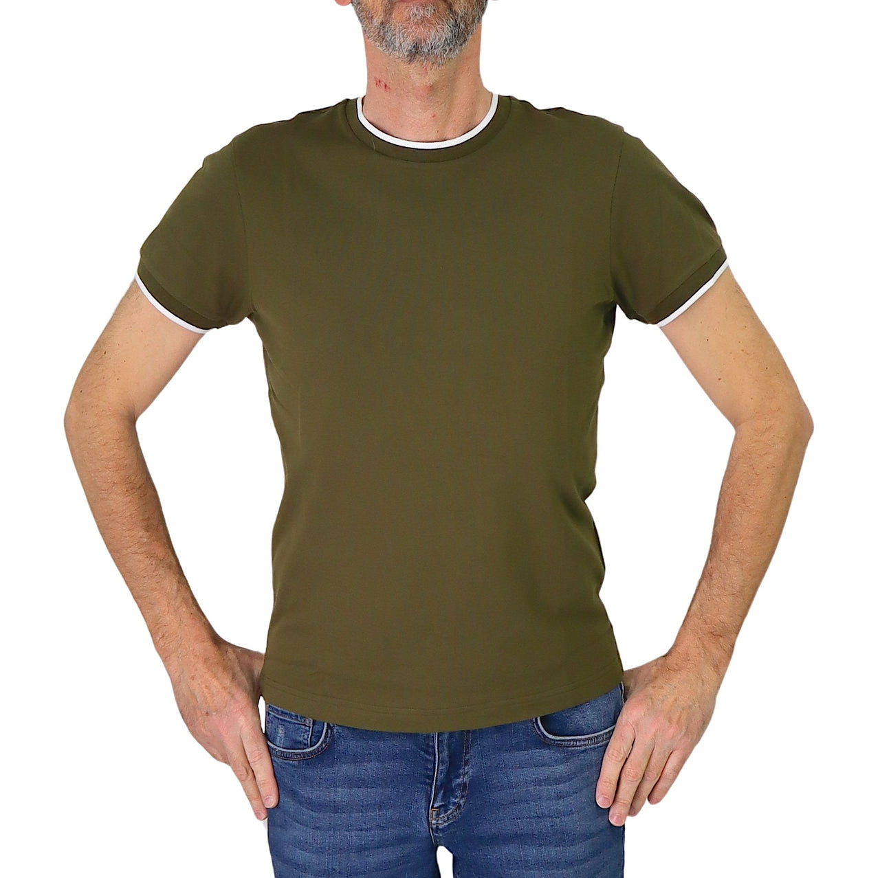 COLMAR t-shirt uomo cotone girocollo manica corta 7506R 4SH MONDAY 720 VERDE estate 2025