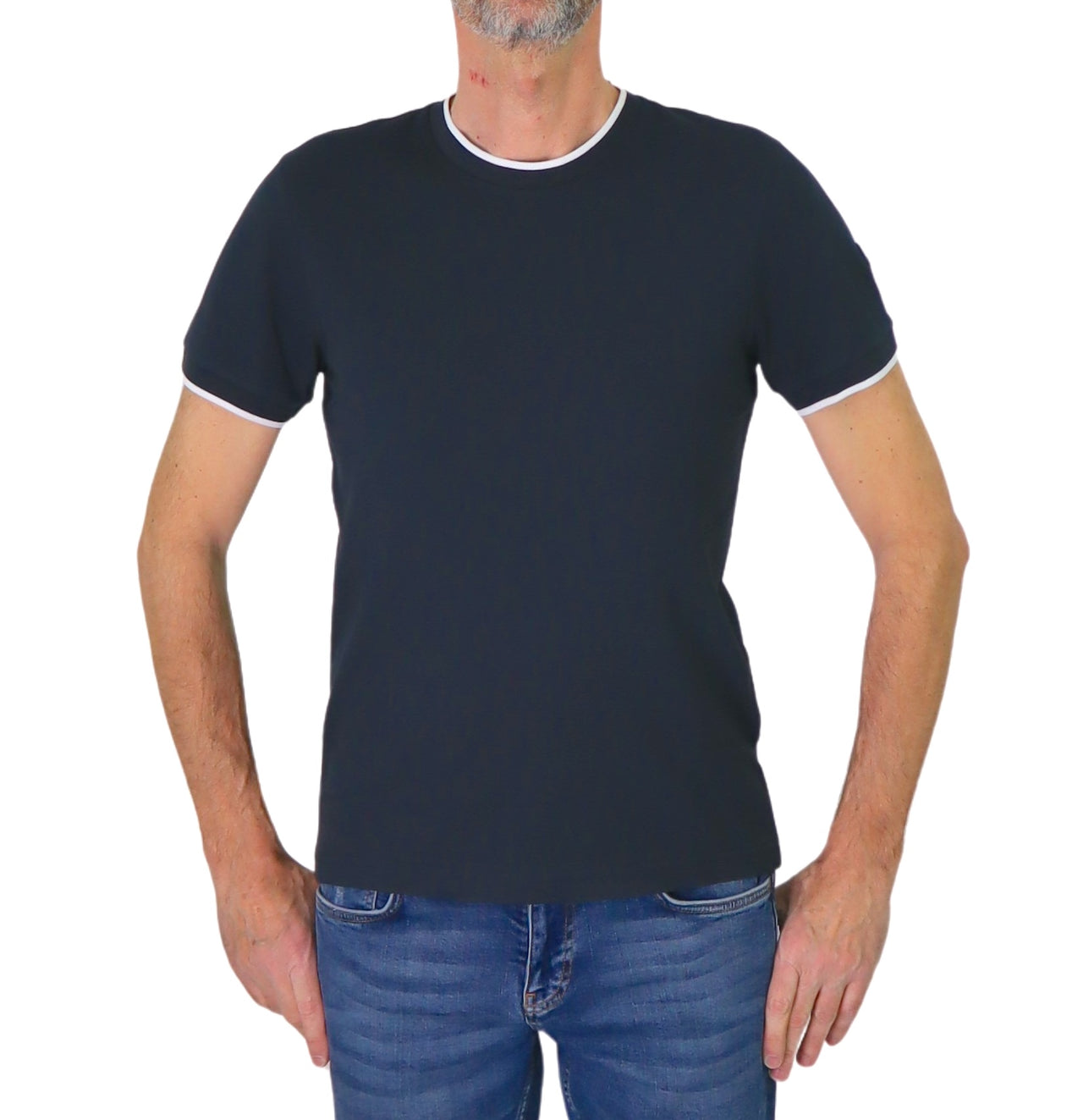 COLMAR t-shirt uomo cotone girocollo manica corta 7506R 4SH MONDAY 68 BLU estate 2025