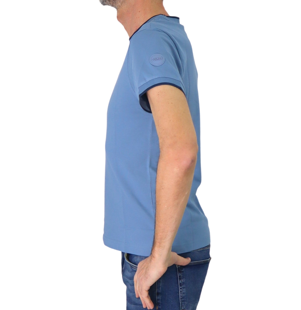 COLMAR t-shirt uomo cotone girocollo manica corta 7506R 4SH MONDAY 202 CELESTE estate 2025