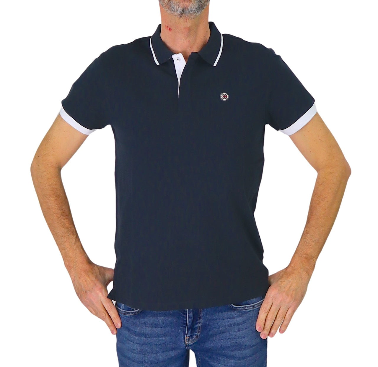 COLMAR polo uomo manica corta cotone 7687 4SH MONDAY 68 BLU estate 2025