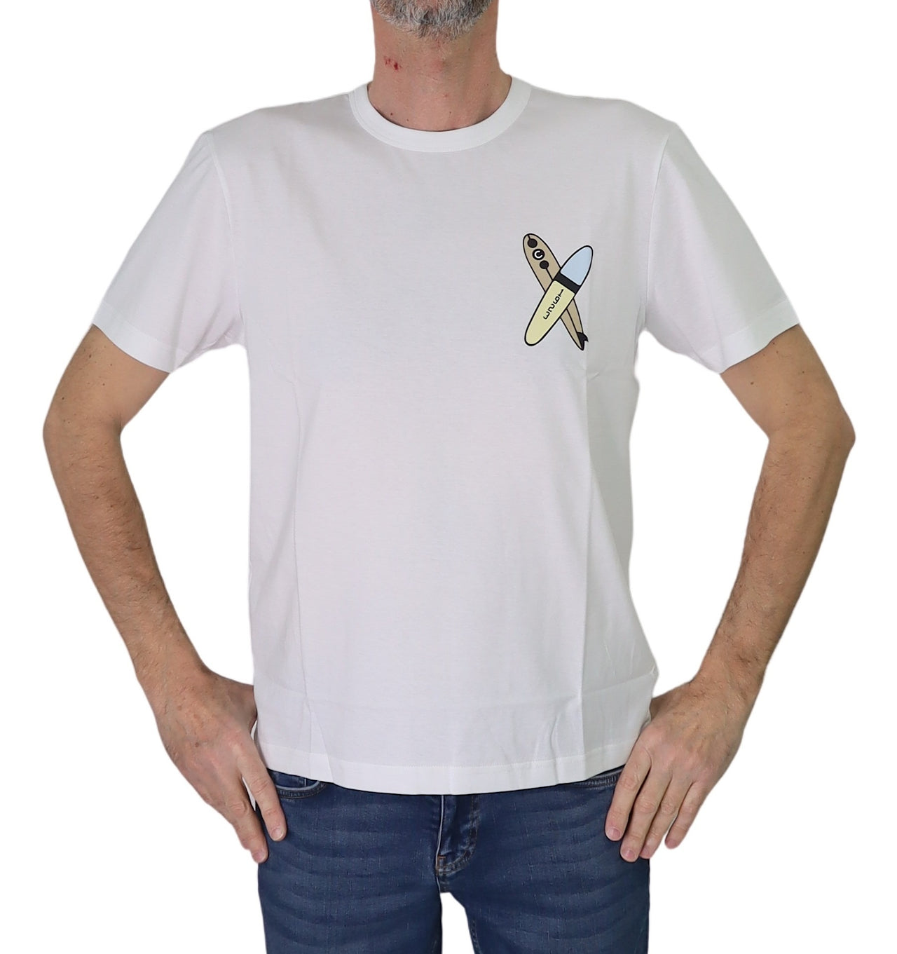 COLMAR t-shirt uomo manica corta cotone 7543 6SH FRIDA 01 BIANCO estate 2025