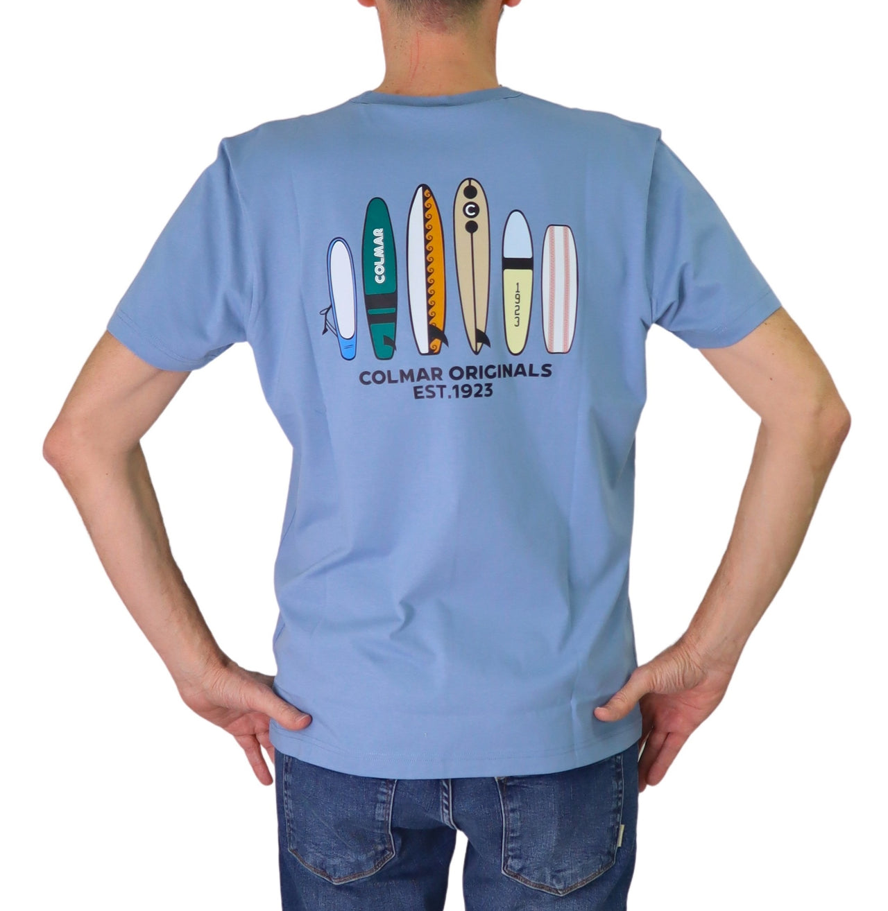 COLMAR t-shirt uomo manica corta cotone 7543 6SH FRIDA 202 CELESTE estate 2025