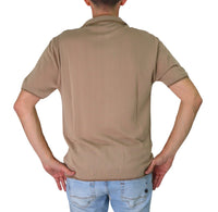 Thumbnail for TAKE TWO polo uomo manica corta senza bottoni cotone modal UKE7754 TAUPE BEIGE estate 2025