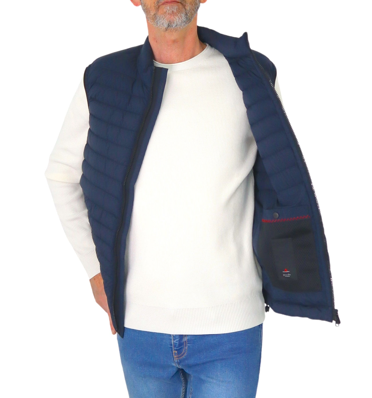 PEUTEREY gilet uomo smanicato piuma leggero MOISE 02 PEU541901181971 215 BLU estate 2025