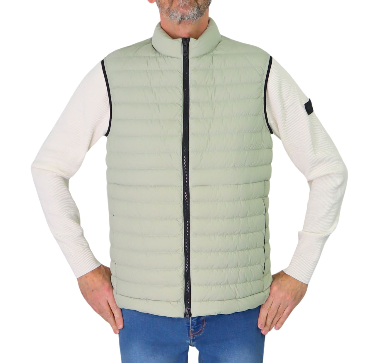 PEUTEREY gilet uomo smanicato piuma MOISE 02 PEU541901181971 640 VERDE SALVIA estate 2025