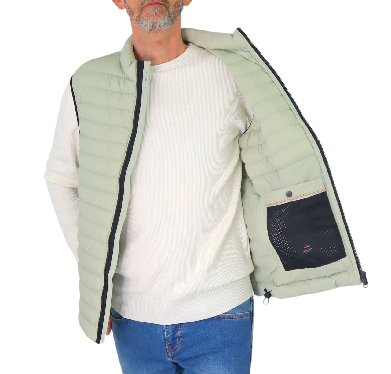 PEUTEREY gilet uomo smanicato piuma MOISE 02 PEU541901181971 640 VERDE SALVIA estate 2025