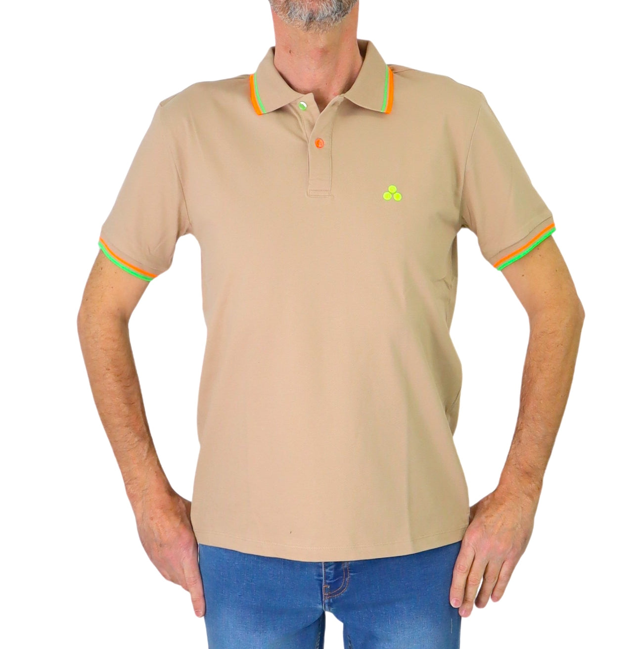 PEUTEREY polo uomo cotone NEW SELANDINA STR 03 PEU546799011991 802 BEIGE estate 2025