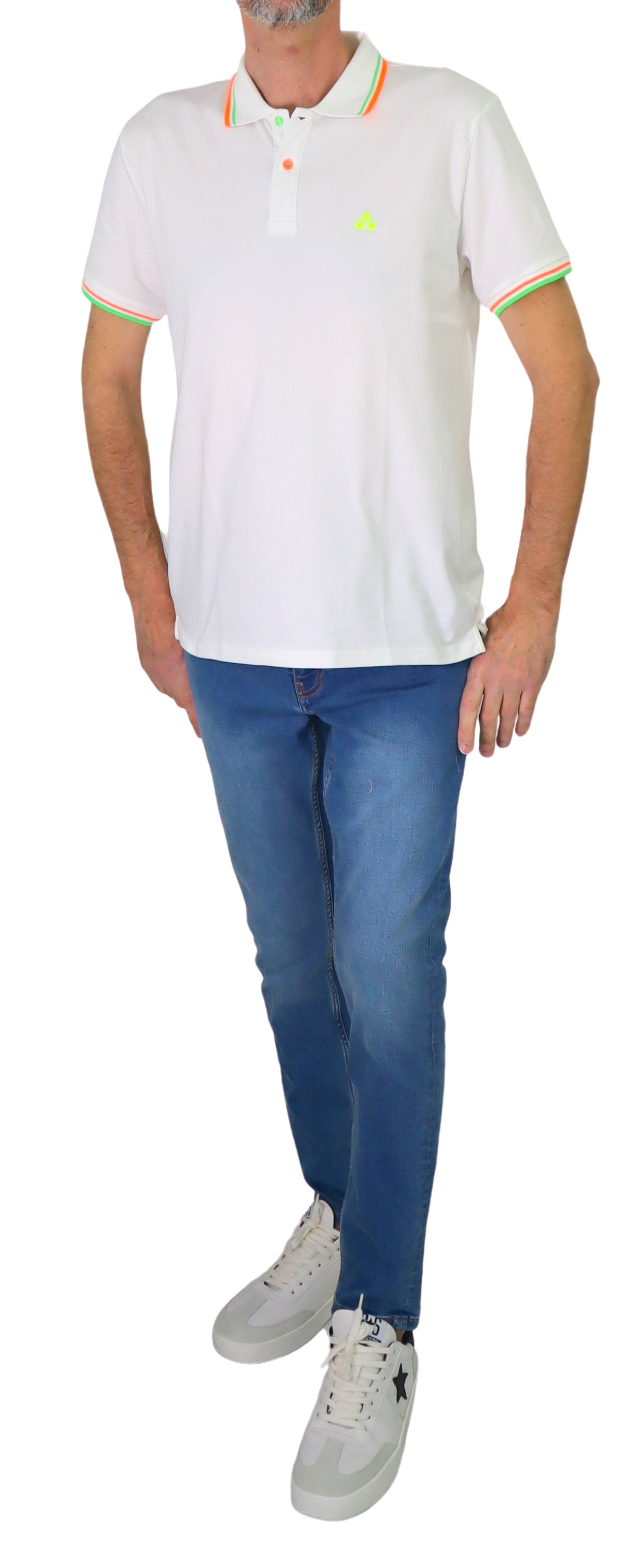 PEUTEREY polo uomo cotone NEW SELANDINA STR 03 PEU546799011991 730 PANNA estate 2025