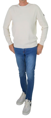 Thumbnail for PEUTEREY maglione uomo girocollo cotone GARGALLO LIGHT 01 PEU550199012310 730 PANNA estate 2025