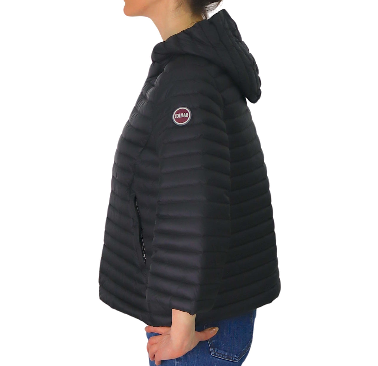 COLMAR giubbino donna cappa cappuccio piuma leggero 2172 9VX PUNKY 99 NERO estate 2025