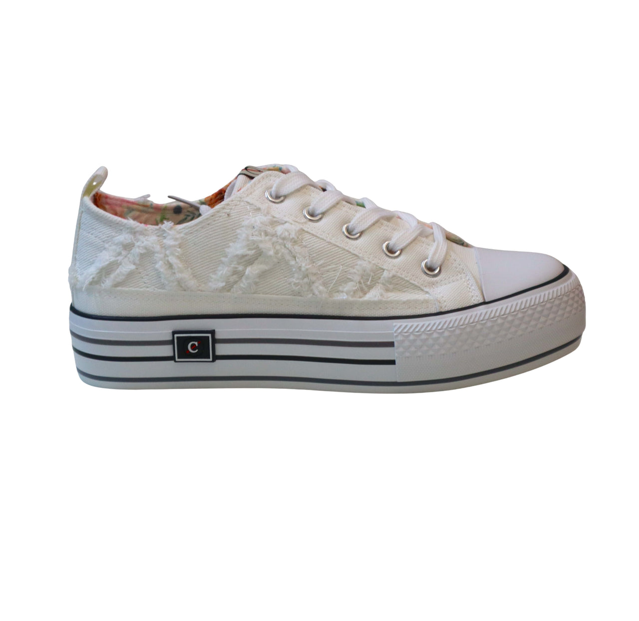 CAFèNOIR scarpe donna sneaker denim bassa C1DM9101 W001 BIANCO estate 2025
