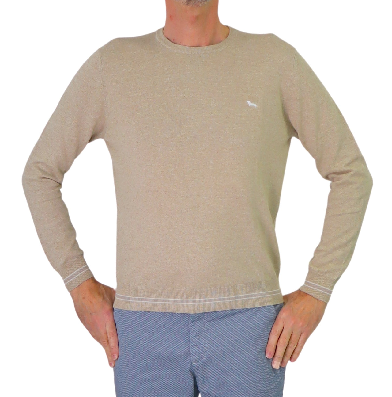 HARMONT&BLAINE maglione uomo cotone HRN413 030990 207 BEIGE estate 2025